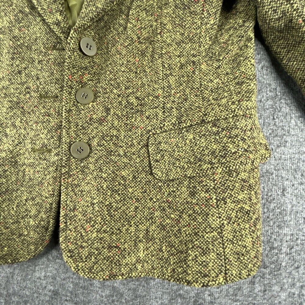 St Johns Bay Wool Blend Tweed Blazer Womens Sz 12 Green Lined Double Breasted - Picture 3 of 14